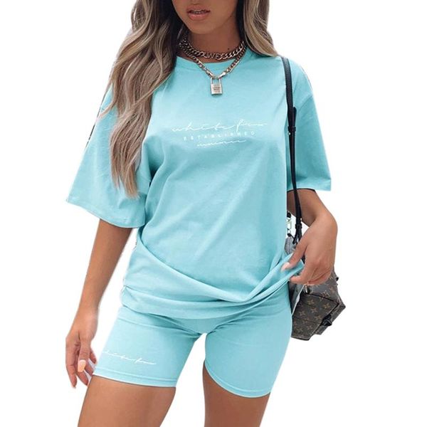 fashion summer casual sports two piece sets women short sleeve letter t shirt+high waist bodycon shorts tracksuits streetwear, Black;blue
fashion summer casual sports two piece sets women short sleeve letter t shirt+high waist bodycon shorts tracksuits streetwear, Black;blue