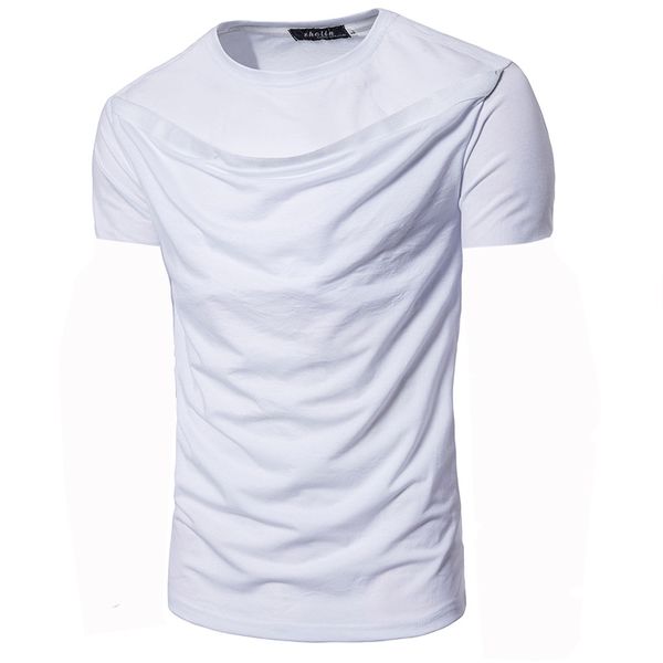 2019 t-shirt men's wear cool chest double collar design men solid color short sleeve t-shirt dd30, White;black
2019 t-shirt men's wear cool chest double collar design men solid color short sleeve t-shirt dd30, White;black