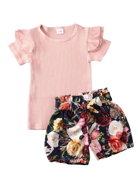 1-5 years infants toddler kids baby girl outfits clothes set t-shirt +floral shorts pants summer 2pcs suits, White
1-5 years infants toddler kids baby girl outfits clothes set t-shirt +floral shorts pants summer 2pcs suits, White