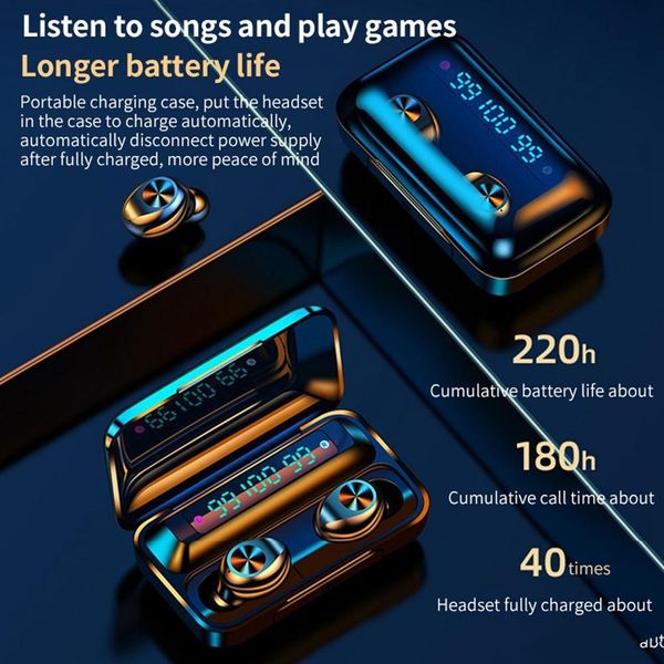 f9-10 tws bluetooth earphone wireless earbuds with microphone ai intelligent battery led display waterproof headphones earphones for phone
f9-10 tws bluetooth earphone wireless earbuds with microphone ai intelligent battery led display waterproof headphones earphones for phone