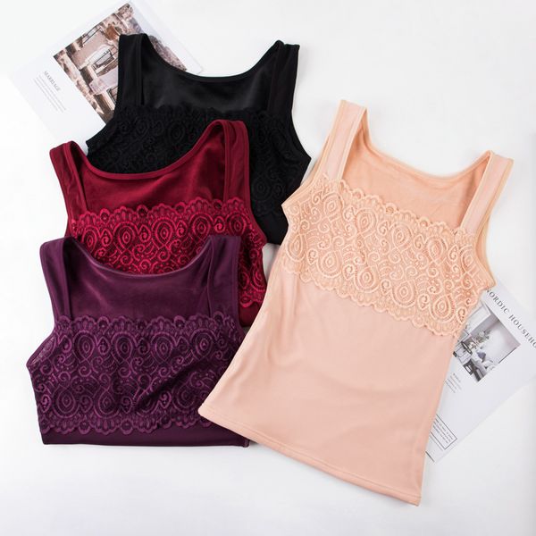 gym clothing fashion warm vest womens thick plus velvet lace camisole horizontal neck base underwear winter /30, White;black
gym clothing fashion warm vest womens thick plus velvet lace camisole horizontal neck base underwear winter /30, White;black