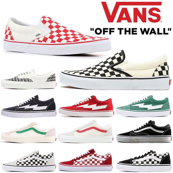 classic new van canvas shoes red black checkered designer flat shoes green white for men women sport sneaker 36-44, White;red
classic new van canvas shoes red black checkered designer flat shoes green white for men women sport sneaker 36-44, White;red