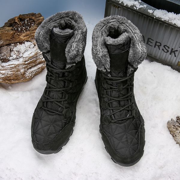 new quality waterproof snow boots super warm plush men's boots winter fur ankle comfortable motorcycle size 38-47, Black
new quality waterproof snow boots super warm plush men's boots winter fur ankle comfortable motorcycle size 38-47, Black