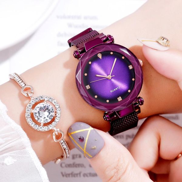 luxury rose gold women watches fashion diamond ladies starry sky magnet watch waterproof female wristwatch for clock 2019, Slivery;brown
luxury rose gold women watches fashion diamond ladies starry sky magnet watch waterproof female wristwatch for clock 2019, Slivery;brown