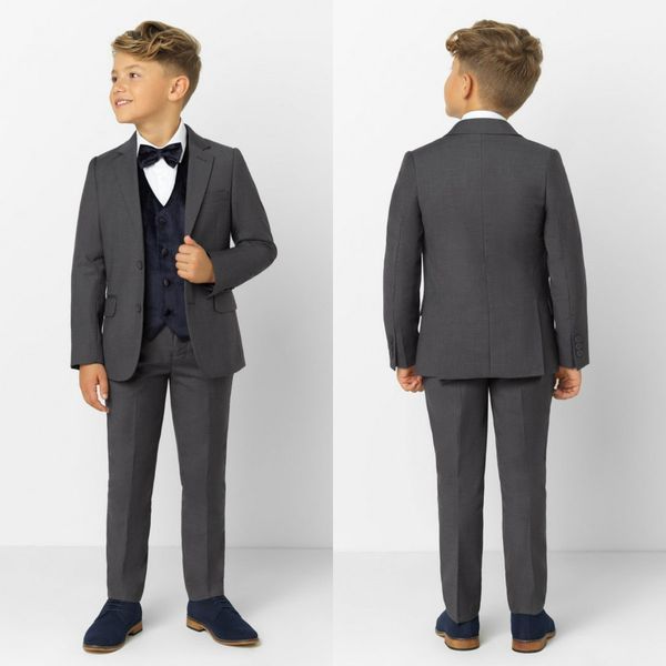 dark grey little boy formal suits dinner tuxedos for wedding party boy groomsmen kids children prom suit formal wear (jacket+pants+vest, Black
dark grey little boy formal suits dinner tuxedos for wedding party boy groomsmen kids children prom suit formal wear (jacket+pants+vest, Black
