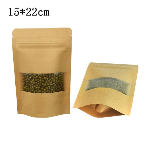 50pcs/lot 15*22cm stand up heat sealable kraft paper bags reusable zip lock dried food tea nuts packing pouch with matte clear window
50pcs/lot 15*22cm stand up heat sealable kraft paper bags reusable zip lock dried food tea nuts packing pouch with matte clear window