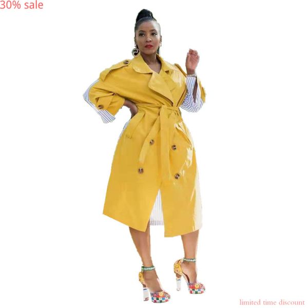 trench sashes overcoat fall clothes trench women designer coat yellow coats slim bandage patchwork long sleeve long coat, Tan;black
trench sashes overcoat fall clothes trench women designer coat yellow coats slim bandage patchwork long sleeve long coat, Tan;black