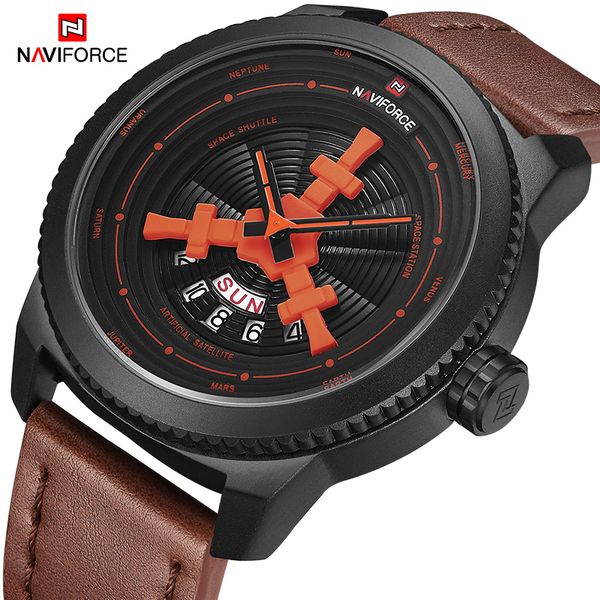 brand naviforce men's creative fashion watch men sport leather wristwatch male waterproof clock watches relogio masculino, Slivery;brown
brand naviforce men's creative fashion watch men sport leather wristwatch male waterproof clock watches relogio masculino, Slivery;brown