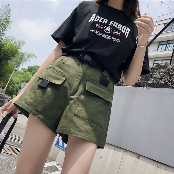 korea ins summer new bf loose pocket vintage women button solid color ulzzang short big size high waist casual cargo shorts, White;black
korea ins summer new bf loose pocket vintage women button solid color ulzzang short big size high waist casual cargo shorts, White;black