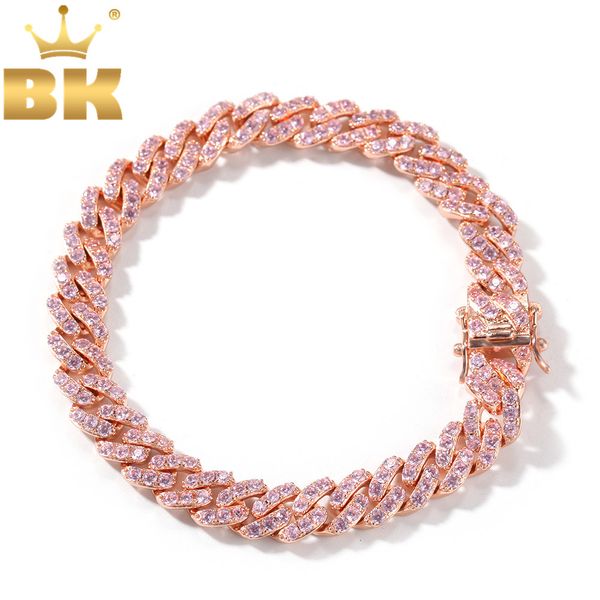 the bling king rose gold color cuban link bracelet 9mm iced out pink cubic zirconia men women bracelets fashion hiphop jewelry, Golden;silver
the bling king rose gold color cuban link bracelet 9mm iced out pink cubic zirconia men women bracelets fashion hiphop jewelry, Golden;silver