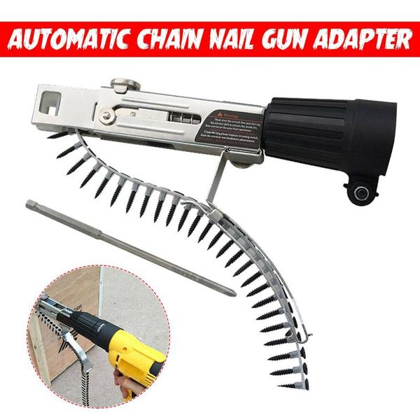 1 set automatic chain nail adapter+50 screws+1 screwdriver bit for electric drill woodworking tool cordless power attachment
1 set automatic chain nail adapter+50 screws+1 screwdriver bit for electric drill woodworking tool cordless power attachment