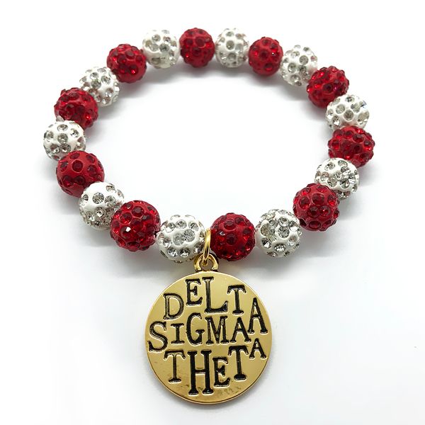 new fashion delta sigma theta round metal pendant red white bead bracelet greek society sorority gift souvenir jewelry bangle, Golden;silver
new fashion delta sigma theta round metal pendant red white bead bracelet greek society sorority gift souvenir jewelry bangle, Golden;silver