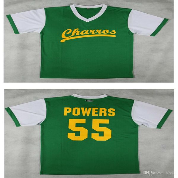 kenny powers charros #55 baseball jersey men, Blue;black