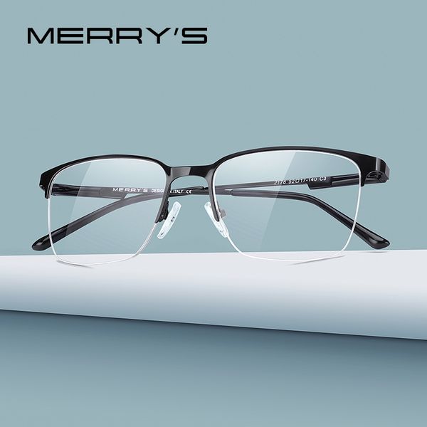 merrys design men titanium alloy glasses frame optical frame business style myopia prescription eyeglasses s2178, Black
merrys design men titanium alloy glasses frame optical frame business style myopia prescription eyeglasses s2178, Black