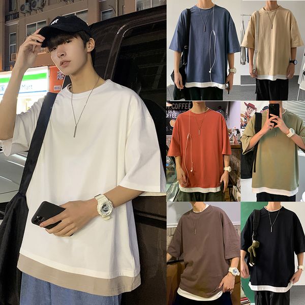 t shirt for men cotton summer color mock two-piece half-sleeve shirt men's round neck t-shirt short sleeves men streetwear, White;black
t shirt for men cotton summer color mock two-piece half-sleeve shirt men's round neck t-shirt short sleeves men streetwear, White;black