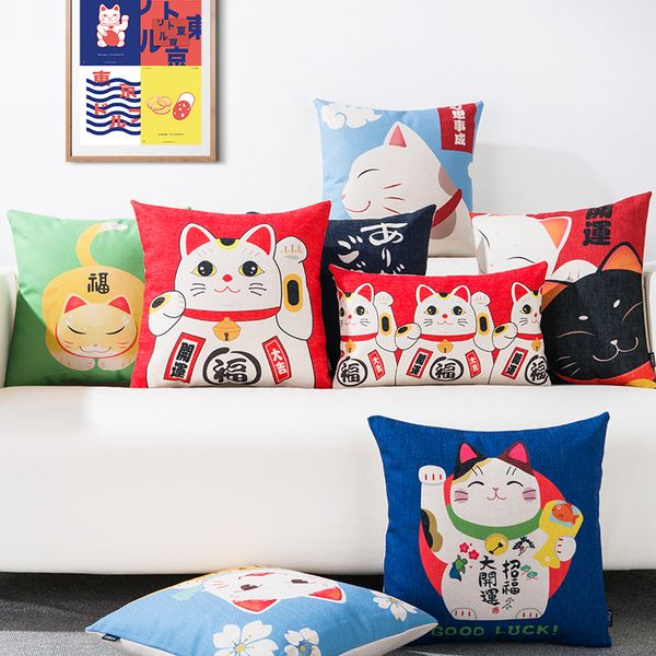 japanese lucky cat cotton linen pillowcase classical cartoon meow cushions decorative pillow home decor sofa throw pillows
japanese lucky cat cotton linen pillowcase classical cartoon meow cushions decorative pillow home decor sofa throw pillows