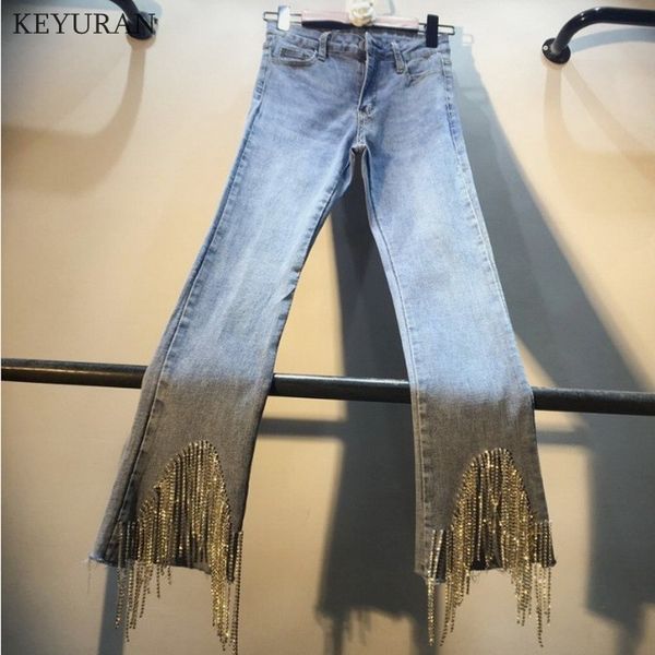 spring summer woman studded jeans high-waist slim fringed beaded diamond tassel jeans pants high street straight denim trousers, Blue
spring summer woman studded jeans high-waist slim fringed beaded diamond tassel jeans pants high street straight denim trousers, Blue