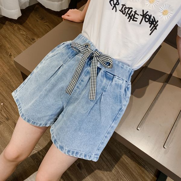girls shorts shorts and jeans 2020 foreign style girls plaid ribbons solid color jeans medium and large children's fashionable pants, Blue
girls shorts shorts and jeans 2020 foreign style girls plaid ribbons solid color jeans medium and large children's fashionable pants, Blue