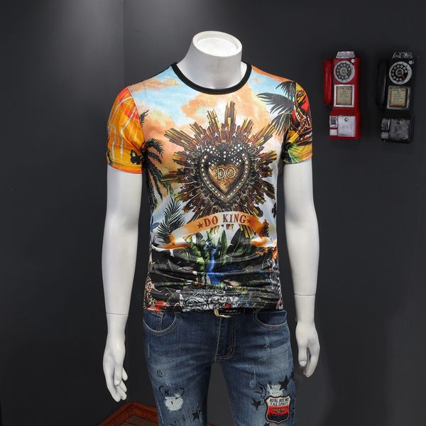 2020 summer new trendy men's handsome fashion round neck short-sleeved t-shirt personalized print pattern large size bottoming t-shirt, White;black
2020 summer new trendy men's handsome fashion round neck short-sleeved t-shirt personalized print pattern large size bottoming t-shirt, White;black