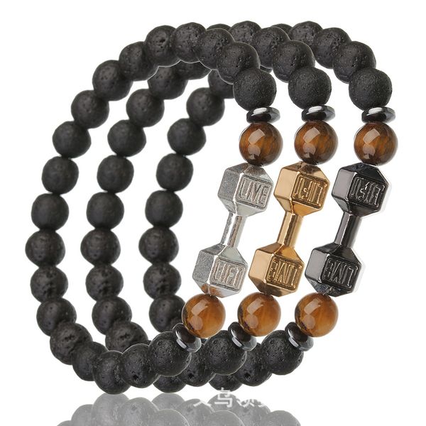 lava stone silver gold dumbbell tiger stone bead bracelet diy essential oil diffuser bracelet for women men jewelry, Golden;silver
lava stone silver gold dumbbell tiger stone bead bracelet diy essential oil diffuser bracelet for women men jewelry, Golden;silver