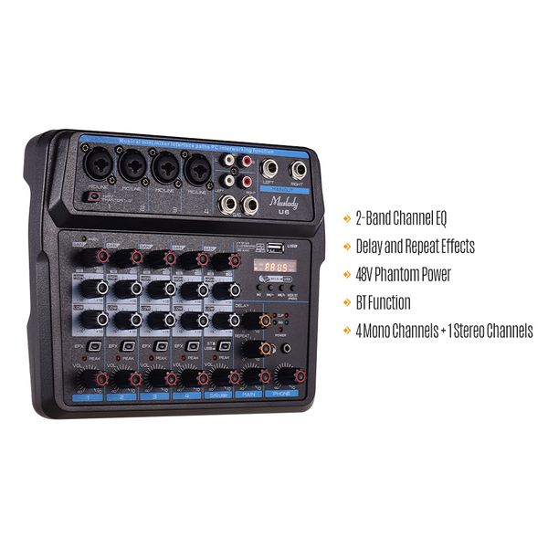muslady u6 музыкальный mini mixer 6 каналов аудио миксеры bt usb mixing console со звуковой картой встроенный 48в ес разъем
muslady u6 музыкальный mini mixer 6 каналов аудио миксеры bt usb mixing console со звуковой картой встроенный 48в ес разъем