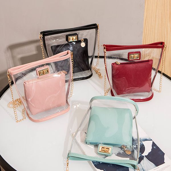 women's messenger bag 2020 summer new combination chain bag jelly transparent fashion shoulder all match handbag
women's messenger bag 2020 summer new combination chain bag jelly transparent fashion shoulder all match handbag