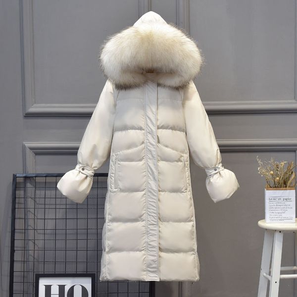 winter down jacket female outerwear 2019 new long slim really big fur collar white duck down winter coat women jacket, Black
winter down jacket female outerwear 2019 new long slim really big fur collar white duck down winter coat women jacket, Black