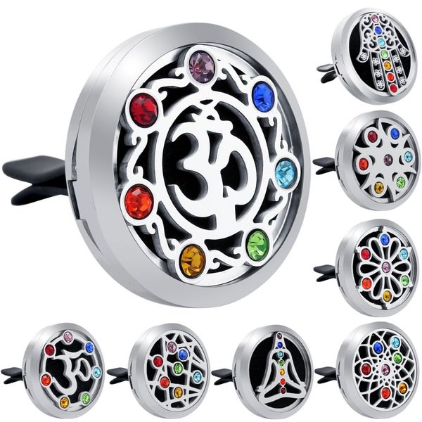 30mm chakra design aromatherapy car locket essential oils stainless steel car diffuser locket with pads drop shipping, Silver
30mm chakra design aromatherapy car locket essential oils stainless steel car diffuser locket with pads drop shipping, Silver