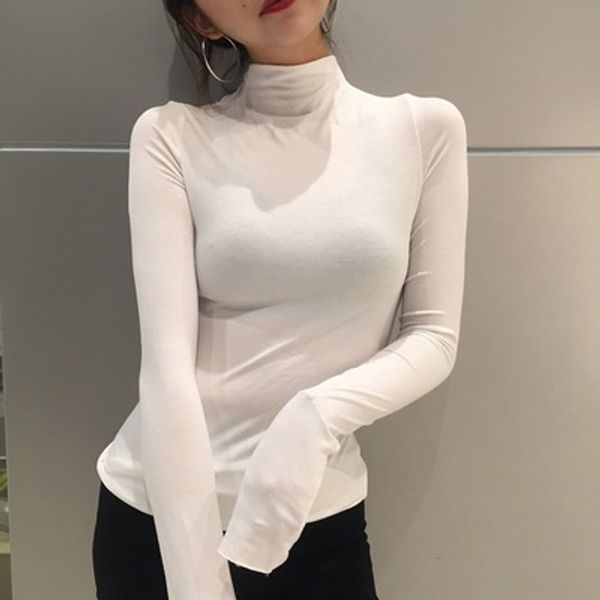 korean harajuku long-sleeved bottoming shirt women solid color high collar slim bottoming women shirts black girlfriends blouse, White
korean harajuku long-sleeved bottoming shirt women solid color high collar slim bottoming women shirts black girlfriends blouse, White