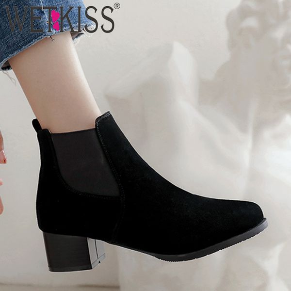 wetkiss boots women high heels thick ankle booties female round toe shoes ladies fashion shoes girl winter big size 48, Black
wetkiss boots women high heels thick ankle booties female round toe shoes ladies fashion shoes girl winter big size 48, Black