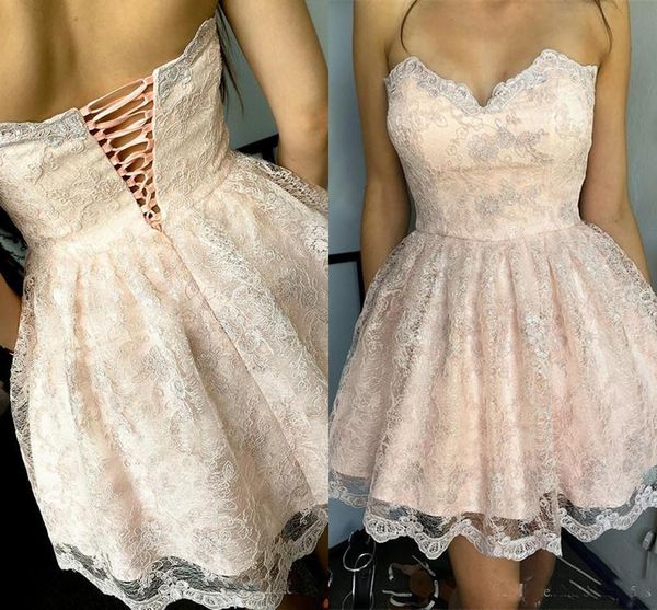 2018 Short Mini Homecoming Dresses Sweetheart Corset Back Full Lace Appliques Party Graduation Dresses Plus Size Cocktail Gowns
2018 Short Mini Homecoming Dresses Sweetheart Corset Back Full Lace Appliques Party Graduation Dresses Plus Size Cocktail Gowns