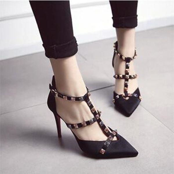 new women pumps summer fashion rivets pointed toe wedding party high heeled shoes woman sandals zapatos mujer, Black
new women pumps summer fashion rivets pointed toe wedding party high heeled shoes woman sandals zapatos mujer, Black