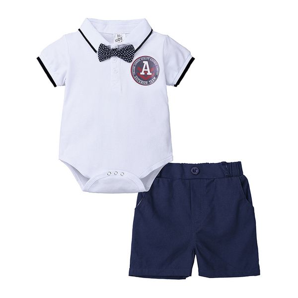 retail baby boys turn-down collar bowknot letter printed 2 pieces set kids shirt+shorts fashion suits children boutique formal clothing, White
retail baby boys turn-down collar bowknot letter printed 2 pieces set kids shirt+shorts fashion suits children boutique formal clothing, White