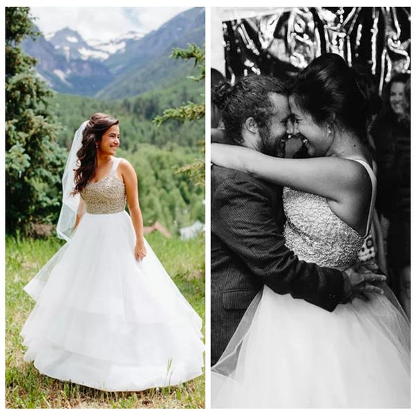 off-на-сетке белый бисером свадебные платья с ярусами юбка элегантный свадебные платья на продажу сшитое плюс размер свадебных платьев, White
off-на-сетке белый бисером свадебные платья с ярусами юбка элегантный свадебные платья на продажу сшитое плюс размер свадебных платьев, White