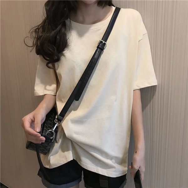 the new korean summer casual loose bottoming solid female basic ladies tee shirt summer new version of loose versatile tees 20026, White
the new korean summer casual loose bottoming solid female basic ladies tee shirt summer new version of loose versatile tees 20026, White