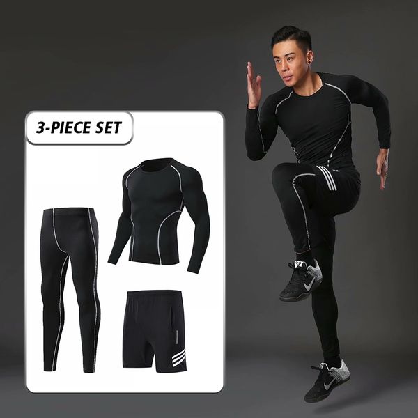 quick-drying men's sports suit fitness clothing brand summer 3pc long shirt men's round neck fashion sportswear tights t-shirt, Black;blue
quick-drying men's sports suit fitness clothing brand summer 3pc long shirt men's round neck fashion sportswear tights t-shirt, Black;blue