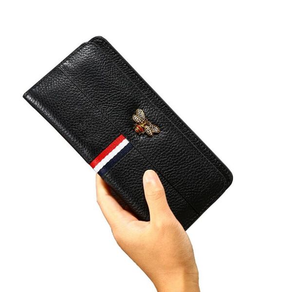 2019 women designer genuine leather long wallet famous brands bee purse ladies long leather wallet luxury female tri-color bag, Red;black
2019 women designer genuine leather long wallet famous brands bee purse ladies long leather wallet luxury female tri-color bag, Red;black