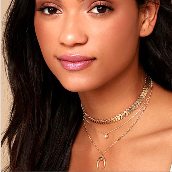 multi layers necklace little leaves chain choker acrylic moon ox horn pendant o chain silver color gold color plated gift, Golden;silver
multi layers necklace little leaves chain choker acrylic moon ox horn pendant o chain silver color gold color plated gift, Golden;silver