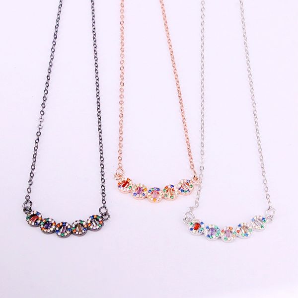 6pcs, fashion crystal rainbow cz micro pave circle bar shaped pendant necklaces, Silver
6pcs, fashion crystal rainbow cz micro pave circle bar shaped pendant necklaces, Silver