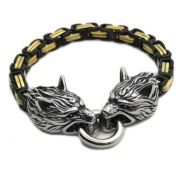 viking men stainless steel wolf head retro chain bracelet men and women fashion accessories viking jewelry, Black
viking men stainless steel wolf head retro chain bracelet men and women fashion accessories viking jewelry, Black