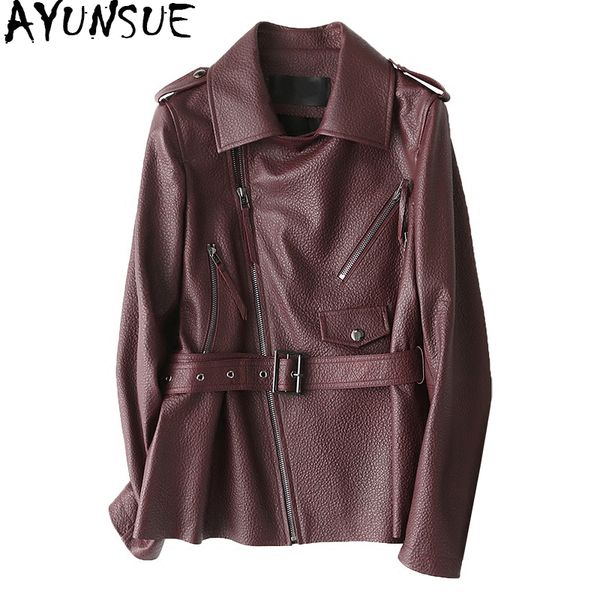 real leather jacket women regular natural sheepskin coat female spring autumn genuine leather jackets with belt x-138, Black
real leather jacket women regular natural sheepskin coat female spring autumn genuine leather jackets with belt x-138, Black