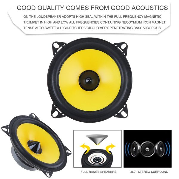 2pcs 4 inch 60w 2-way full range frequency car audio stereo coaxial speaker automobile loudspeaker
2pcs 4 inch 60w 2-way full range frequency car audio stereo coaxial speaker automobile loudspeaker