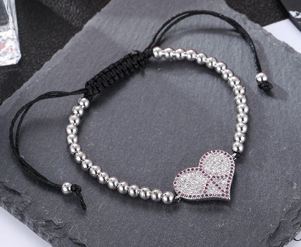 4mm gold silver rose gold micro pave cz zircon rope adjusted macrame bracelet cg434 heart charm braided braiding bangles, Black
4mm gold silver rose gold micro pave cz zircon rope adjusted macrame bracelet cg434 heart charm braided braiding bangles, Black