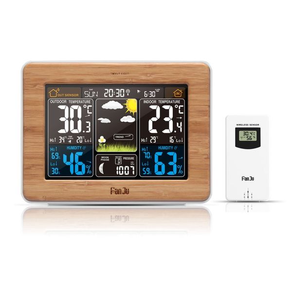 wireless weather station color forecast with alert temperature humidity barometer alarm moon phase colorful weather forecast
wireless weather station color forecast with alert temperature humidity barometer alarm moon phase colorful weather forecast