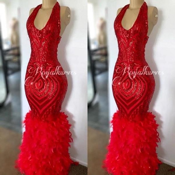 arabic red feathers sequin mermaid prom dresses v neck sleeveless floor length evening gown custom made, Black
arabic red feathers sequin mermaid prom dresses v neck sleeveless floor length evening gown custom made, Black