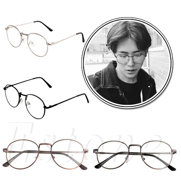 2017 retro women men round clear lens glasses nerd spectacles eyeglass metal frame clear lens glasses, Black
2017 retro women men round clear lens glasses nerd spectacles eyeglass metal frame clear lens glasses, Black