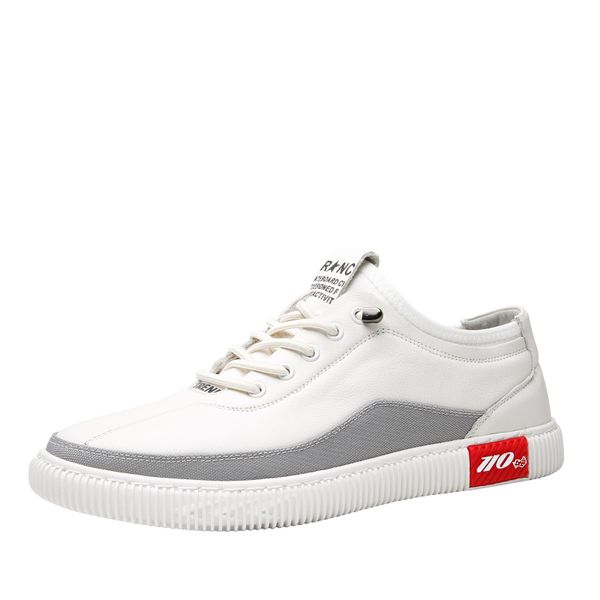 2019 men casual skateboard shoes trendy layer cow leather white sneakers slip-resistant rubber sole lace-up 38~44, Black
2019 men casual skateboard shoes trendy layer cow leather white sneakers slip-resistant rubber sole lace-up 38~44, Black