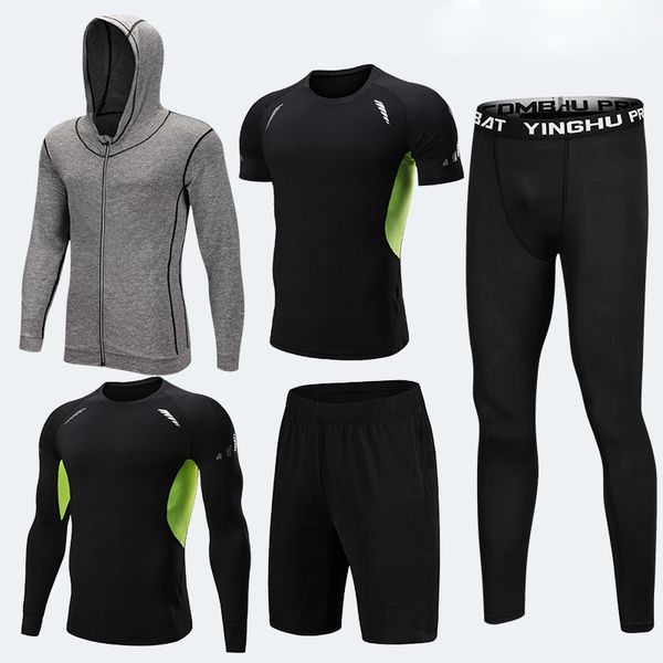 5 pcs/set men's tracksuit tights sports suit gym fitness compression clothes running jogging suit men quick dry tracksuits sets, Black;blue
5 pcs/set men's tracksuit tights sports suit gym fitness compression clothes running jogging suit men quick dry tracksuits sets, Black;blue