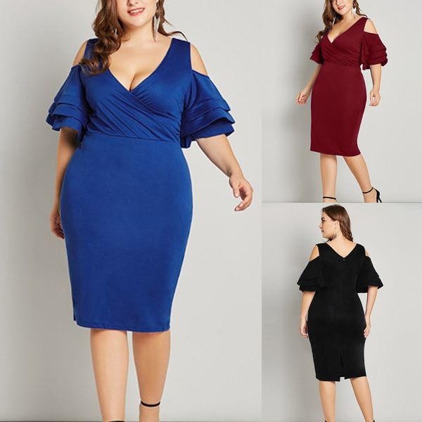 2019 summer new fashion solid color dress women's plus size v-neck waist pleated off-the-shoulder ruffled sleeve dress l-5xl, Black;gray
2019 summer new fashion solid color dress women's plus size v-neck waist pleated off-the-shoulder ruffled sleeve dress l-5xl, Black;gray