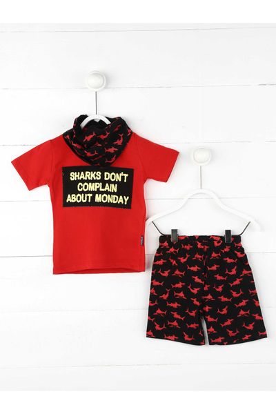 red summer baby boy 3 pcs set